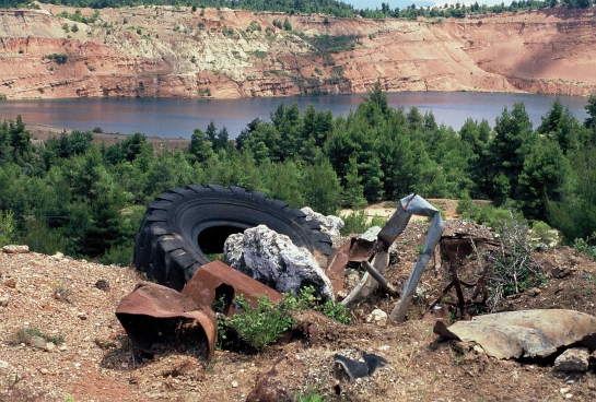 Bauxitgrube auf Euböa, Griechenland